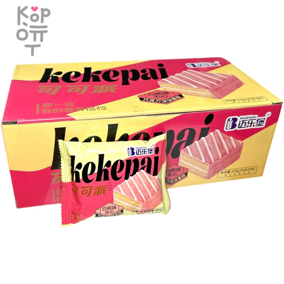 KekePai Mailebao - Нежный КекеПай - пирог с сочной начинкой со вкусом белого Персика, купить с доставкой на дом фото 1 &mdash; Корейские товары для всей семьи(КорОпт)