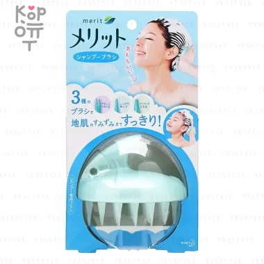 Kao - Массажная щётка &quot;Merit&quot; с резиновыми пальчиками для мытья волос и кожи головы (особомягкая) — Корейские товары для всей семьи(КорОпт)