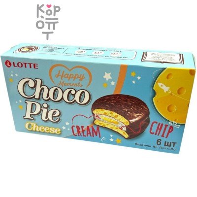 Lotte Choco Pie Cheese - Глазированное классическое печенье Чокопай со вкусом сыра