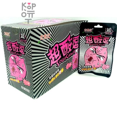 Леденцы супер кислые лимоны Sour Candy Hong Tai со вкусом Клубники