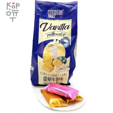 Kekejie waffles - Хрустящие вафли со вкусом Ванили, 300гр. &mdash; Корейские товары для всей семьи(КорОпт)