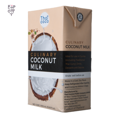 Thai Coco — Ультрапастеризированное кокосовое молоко 1 л 1/12
