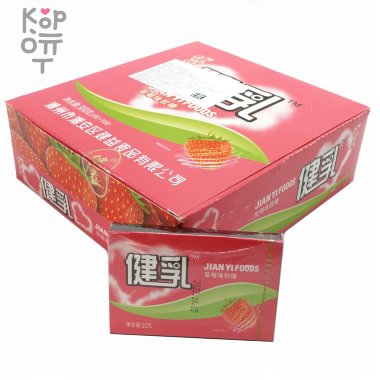 Жевательная конфета JianYi foods с фруктовым вкусом, со вкусом Клубники — Корейские товары для всей семьи(КорОпт)