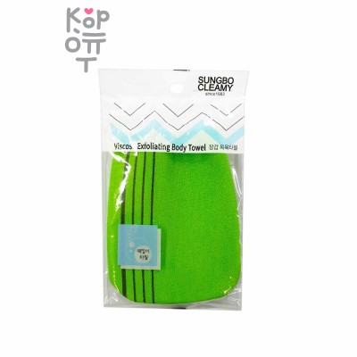 Мочалка-варежка для тела из вискозы с подкладом на резинке "Viscose Glove Bath Towel" (жесткая, массажная), размер (12 х 17 см)