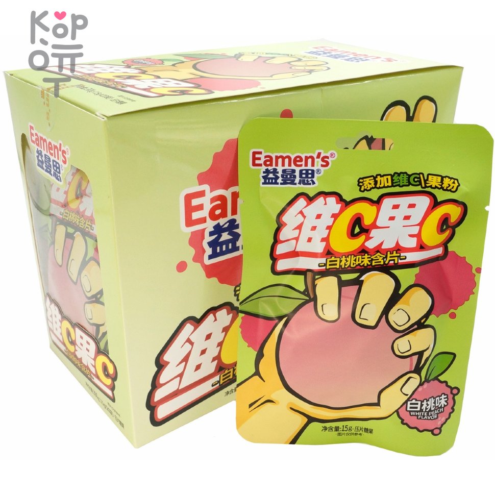 Драже Холодок Eamen's - Освежает дыхание с витамином С и вкусом Персика, купить с доставкой на дом фото 1 &mdash; Корейские товары для всей семьи(КорОпт)