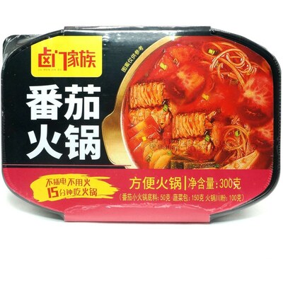 Саморазогревающаяся лапша Lu Men Jia Zu - Тушеное мясо с Пряным вкусом, острая, 300гр.
