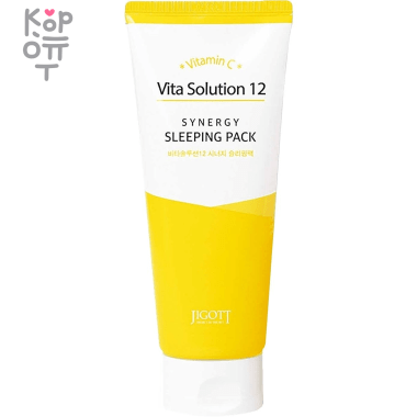 Jigott Vita Solution 12 Synergy Sleeping Pack - Энергетическая ночная маска для лица с витамином С 180мл. — Корейские товары для всей семьи(КорОпт)