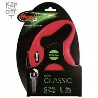 flexi рулетка New Classic L (до 50 кг) лента 5 м красная