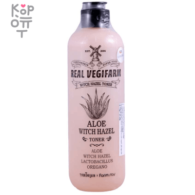 For The Skin Super Food Real Vegifarm Aloe Witch Hazel Toner- Увлажняющий тонер для лица с экстрактом Алоэ 280мл. — Корейские товары для всей семьи(КорОпт)