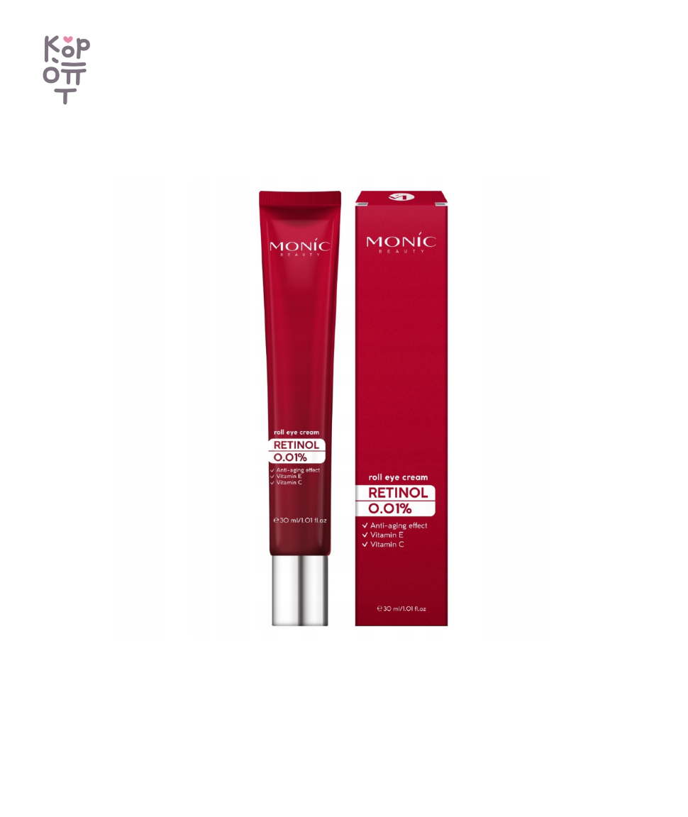 MONIC BEAUTY Skin Code — крем для кожи вокруг глаз с ретинолом и роликовым аппликатором 30 мл