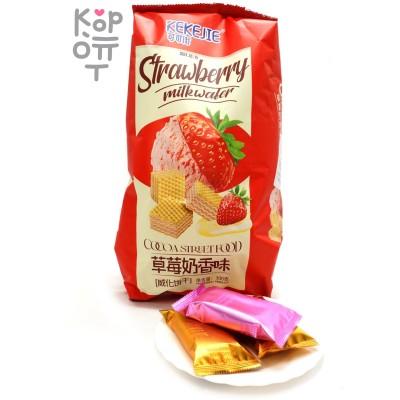 Kekejie waffles - Хрустящие вафли со вкусом Клубники, 300гр.