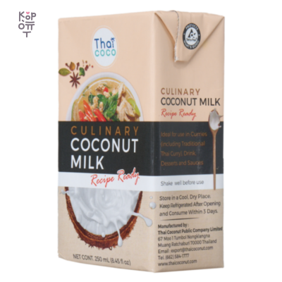 Thai Coco — Ультрапастеризированное кокосовое молоко 250 мл 1/24