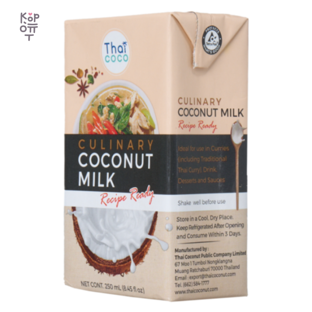 Thai Coco — Ультрапастеризированное кокосовое молоко 250 мл 1/24