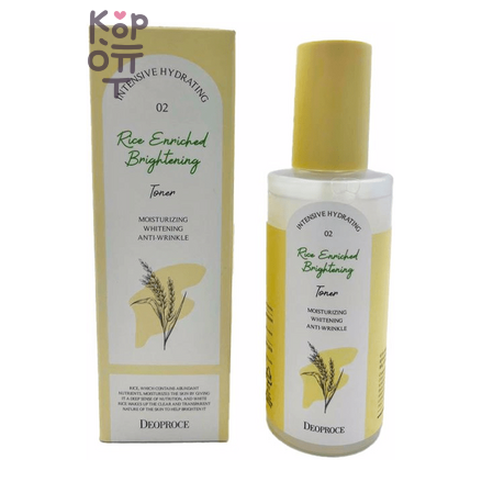 Deoproce Toner Rice Enriched Brightening 02 - Осветляющий тонер с экстрактом риса, 200 мл