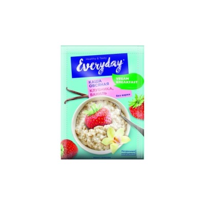 EVERYDAY VEGAN Breakfast — Каша овсяная Клубника-Ваниль п/п 36 г 1/15