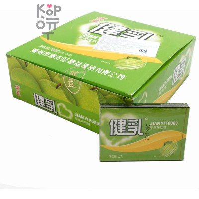 Жевательная конфета JianYi foods с фруктовым вкусом, со вкусом Зеленого Яблока