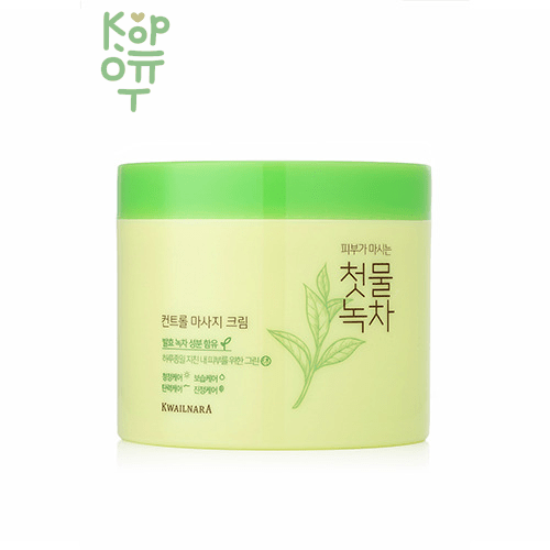 Welcos Kwailnara Massage Cream Green Tea Control - Крем массажный с ферментированным Зеленым Чаем, 300гр. 