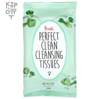 Prreti Perfect Clean Daily Cleansing Tissues - Салфетки для ежедневного очищения 30шт. Салфетки Prreti Perfect Clean Daily Cleansing Tissues — уходовое средство для регулярного использования. В КорОпт можно подобрать свежие приходы азиатской косметики с хорошим остаточным сроком годности и собрать заявку по средствам регулярного ухода.