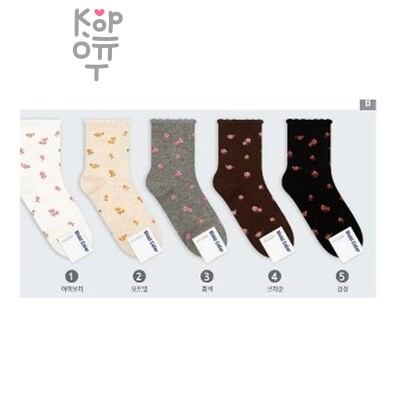 Rose Pattern — Женские высокие носки, размер 23-25, Южная Корея