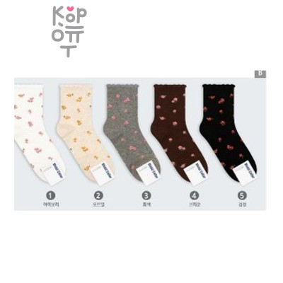 Женские высокие носки Rose Pattern, размер 23-25, Южная Корея