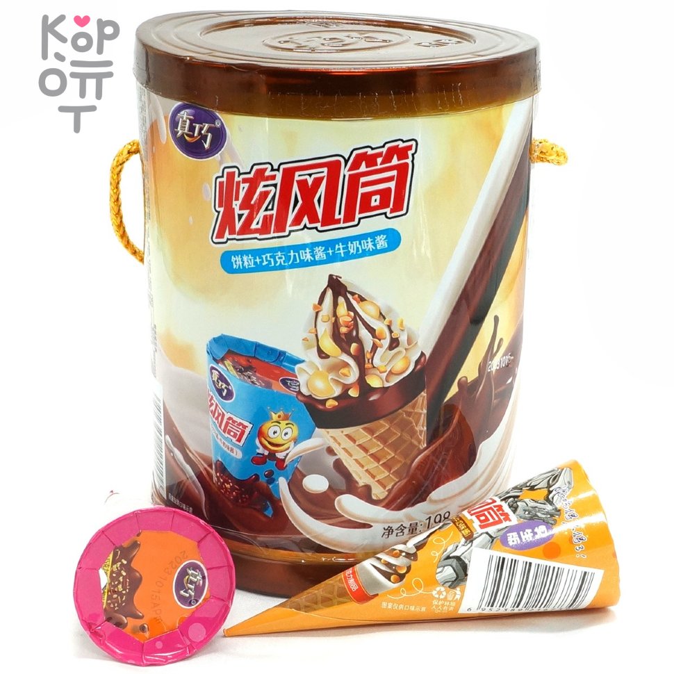 Печенье Chocolate Crispy Cone - Хрустящий рожок с Европейским Шоколадом и кремом, 198гр., купить с доставкой на дом фото 1 — Корейские товары для всей семьи(КорОпт)