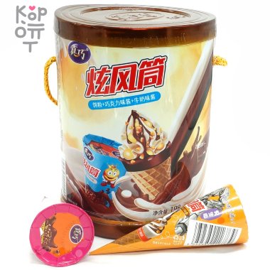 Печенье Chocolate Crispy Cone - Хрустящий рожок с Европейским Шоколадом и кремом, 198гр. &mdash; Корейские товары для всей семьи(КорОпт)