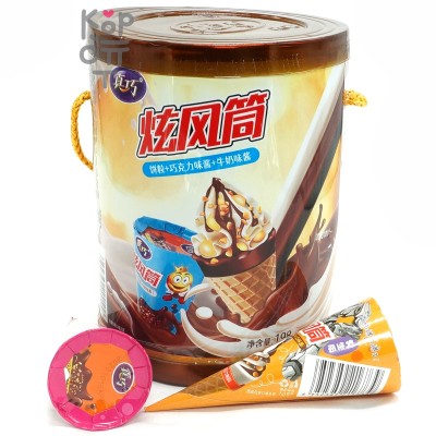 Печенье Chocolate Crispy Cone - Хрустящий рожок с Европейским Шоколадом и кремом, 198гр.