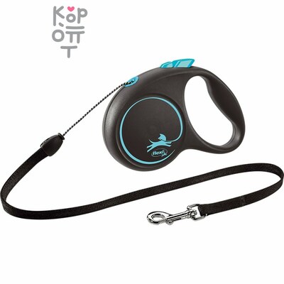 flexi рулетка Black Design S (до 12 кг) 5 м трос черный/синий