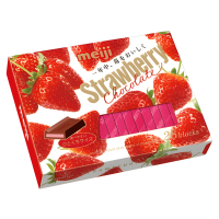 Meiji Matcha Strawberry BOX - Шоколадное ассорти с отборной клубникой завернутой в нежный молочный шоколад, 120гр.