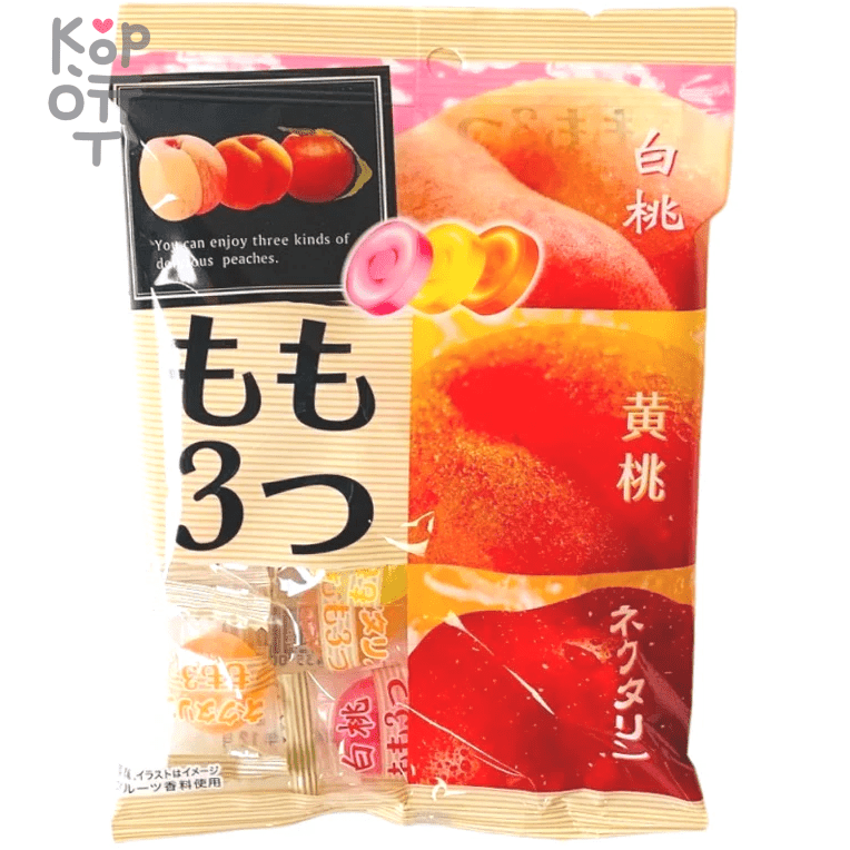 Pine Peach Candy - Карамель леденцовая Персиковое трио (3 вида сладких персиков) 75гр., купить с доставкой на дом фото 1 — Корейские товары для всей семьи(КорОпт)