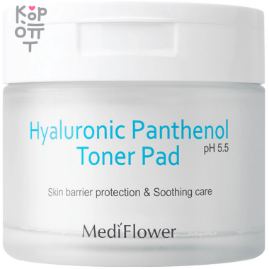 Medi Flower Hyaluronic Panthenol pH5.5 Toner Pad - Тонер-пэды с Гиалуроновой Кислотой и Пантенолом 60шт. &mdash; Корейские товары для всей семьи(КорОпт)