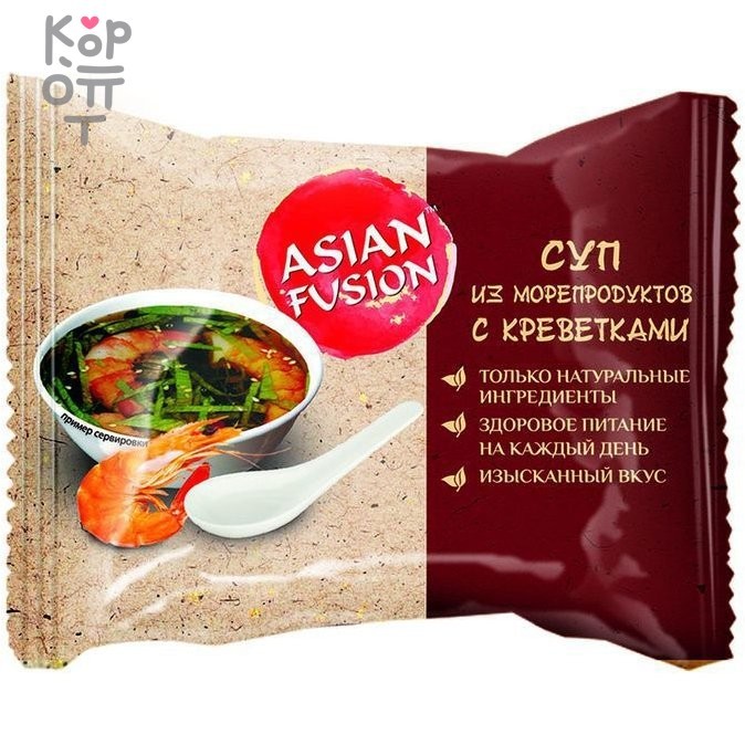 Суп из морепродуктов с креветками, Asian Fusion, 12г, купить с доставкой на дом фото 1 &mdash; Корейские товары для всей семьи(КорОпт)