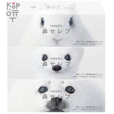 NEPIA Funny Noses Бумажные двухслойные салфетки 200шт., спайка 3 пачки &mdash; Корейские товары для всей семьи(КорОпт)