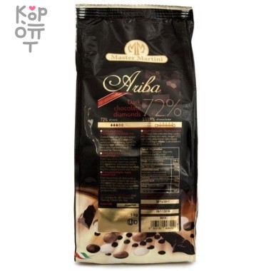 Шоколад кондитерский Master Martini темный 72% диски, Ariba Fondente, 1кг &mdash; Корейские товары для всей семьи(КорОпт)