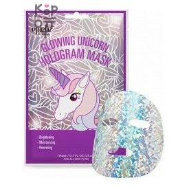 Epielle — Glowing Unicorn Hologram Face Mask — Тканевая маска для лица «Единорог» с эффектом сияния, 25 г
