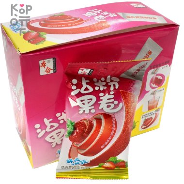 Жевательные конфеты Benhefood Fruit Roll Фруктовый рулетик со вкусом Клубники &mdash; Корейские товары для всей семьи(КорОпт)