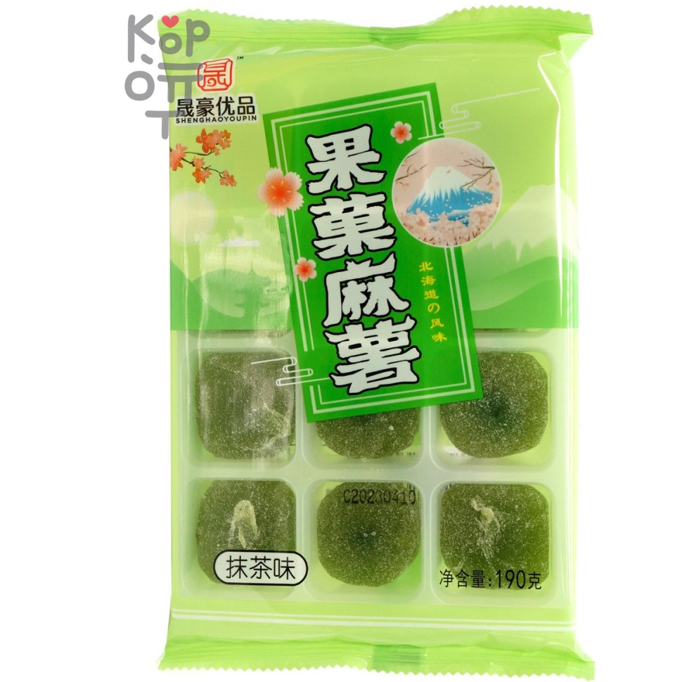 Моти Ветка Сакуры Shenghaoyoupin Mochi со вкусом Матча, 180гр.