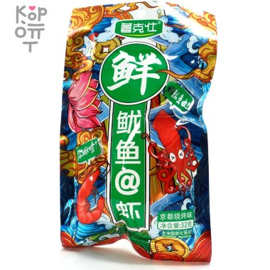 Чипсы Цзян Кеши Морские обитатели - Креветки и Кальмары, 32гр. — Корейские товары для всей семьи(КорОпт)