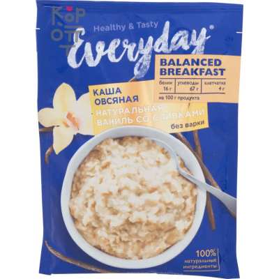 Everyday Balanced Breakfast Каша овсяная со вкусом натуральной ванили со сливками, 40 г