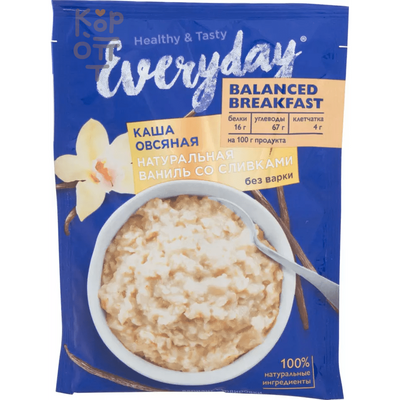 Everyday Balanced Breakfast Каша овсяная со вкусом натуральной ванили со сливками, 40 г