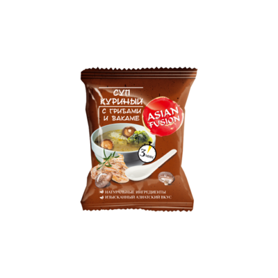 ASIAN FUSION — Суп куриный с грибами и вакаме п/п 8 г 1/20