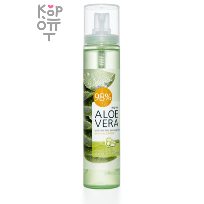 Welcos Aloe Vera Moisture Real Soothing Gel Mist - Мист для кожи увлажняющий с экстрактом Алоэ, 125мл. 