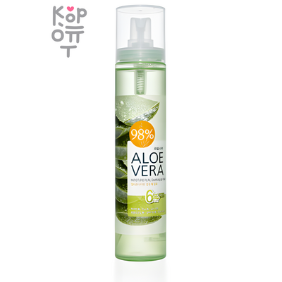 Welcos Aloe Vera Moisture Real Soothing Gel Mist - Мист для кожи увлажняющий с экстрактом Алоэ, 125мл. 