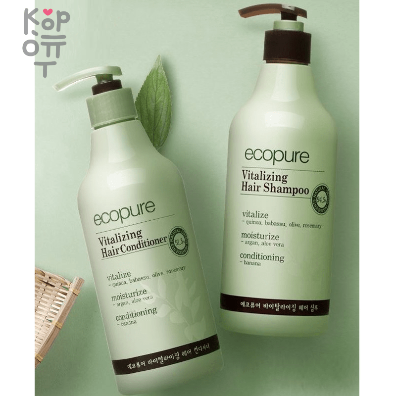 Ecopure Hair Shampoo Vitalizing - Восстанавливающий шампунь для волос 700мл. , купить с доставкой на дом фото 1 &mdash; Корейские товары для всей семьи(КорОпт)