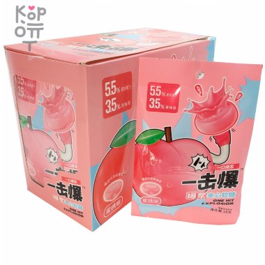 Жевательные конфеты One Hit Explosion Fruit Jelly с натуральным соком и вкусом Персика &mdash; Корейские товары для всей семьи(КорОпт)