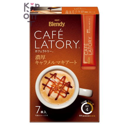 AGF Blendy Cafe Latory Rich Caramel Macchiato - Карамельный макиато, 11 г × 7шт.стиков.