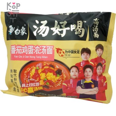 Лапша быстрого приготовления BaiXiang "Белый слон" Томатно-яичный суп с лапшой, 120гр. &mdash; Корейские товары для всей семьи(КорОпт)