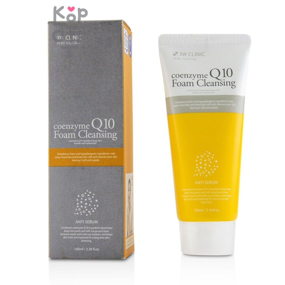 3W Clinic 3W Clinic Coenzyme Q10 Foam Cleansing Anti Sebum - Пенка для умывания контроль жирности кожи – пенка с Коэнзимом Q10 100мл