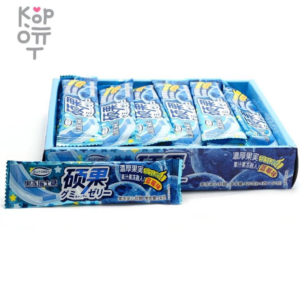 Тянучка Jelly Candy Сэндвич с желе и вкусом Черники, купить с доставкой на дом фото 1 &mdash; Корейские товары для всей семьи(КорОпт)
