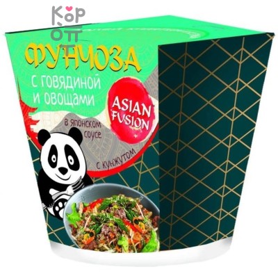Asian Fusion Фунчоза с говядиной и овощами вársо соусе с кунжутом, 68 г